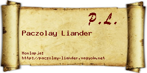 Paczolay Liander névjegykártya